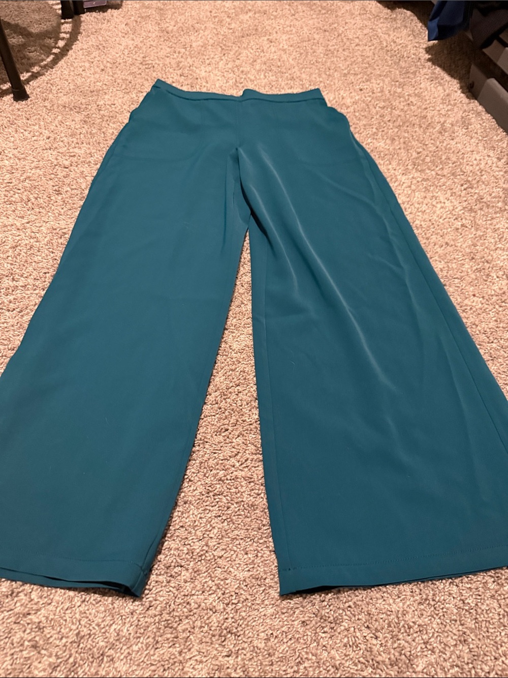 Max Studio Teal Wide-Leg Palazzo Pants and Jacket